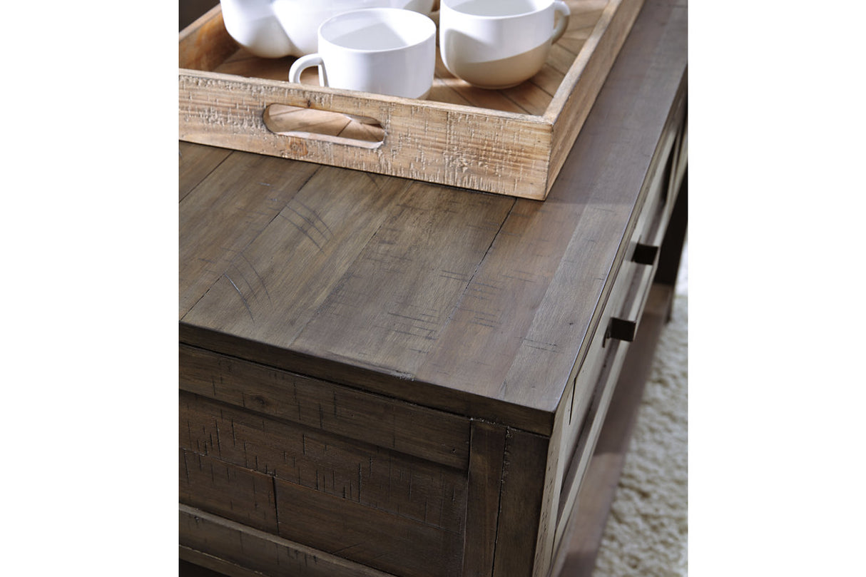 Johurst Grayish Brown Sofa/Console Table from Ashley - Luna Furniture