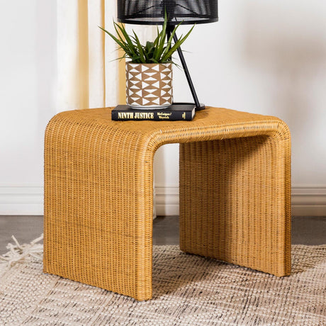Juanita Natural Square Rattan End Table from Coaster - Luna Furniture