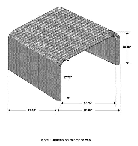 Juanita Natural Square Rattan End Table from Coaster - Luna Furniture