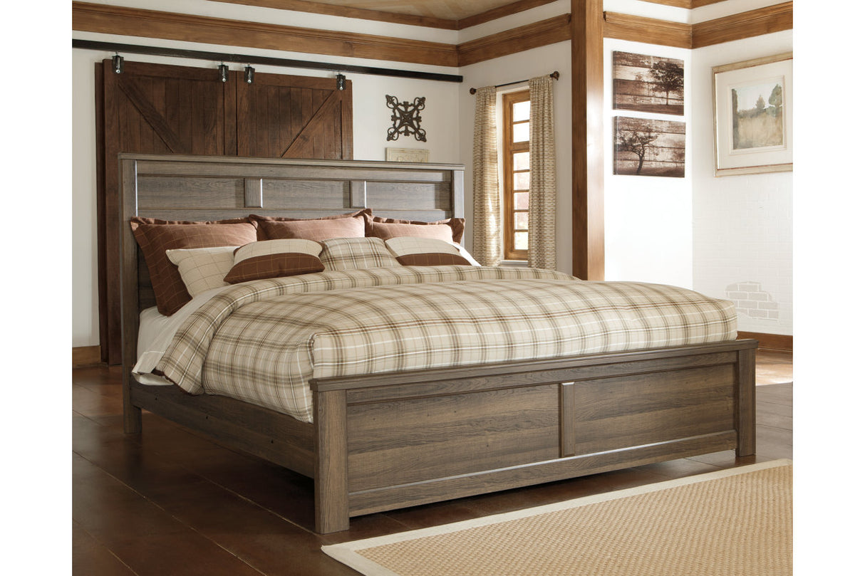 Juararo Dark Brown King Panel Bed from Ashley - Luna Furniture