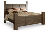 Juararo Dark Brown King Poster Bed from Ashley - Luna Furniture