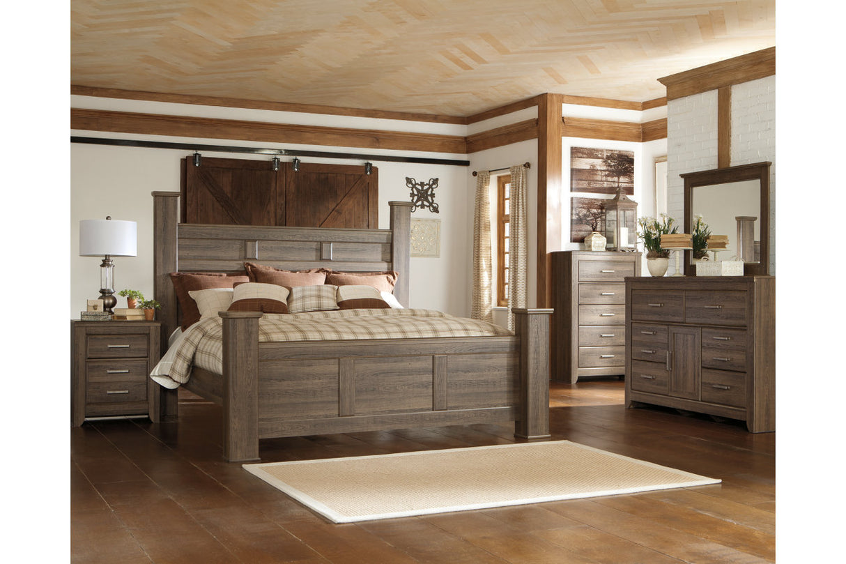 Juararo Dark Brown King Poster Bed from Ashley - Luna Furniture