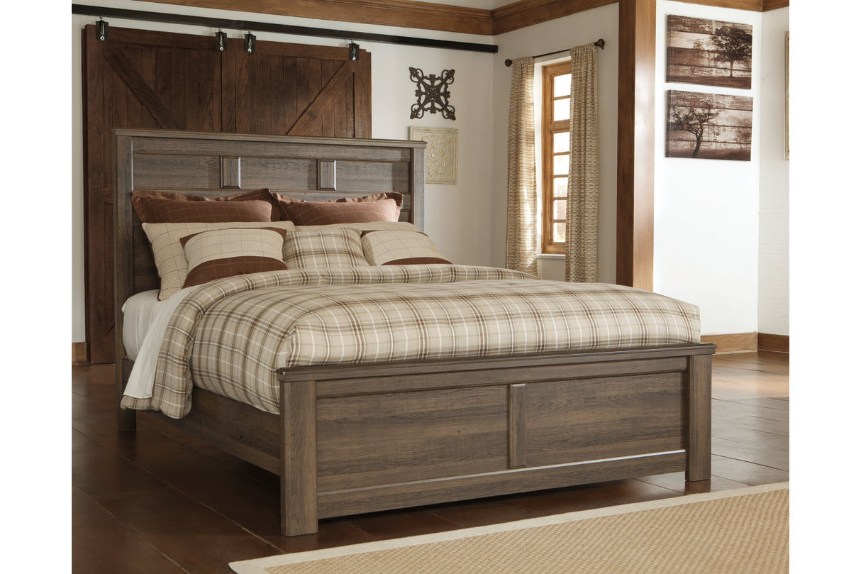 Juararo Dark Brown Queen Panel Bed from Ashley - Luna Furniture