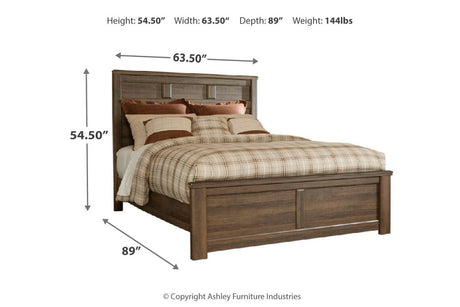 Juararo Dark Brown Queen Panel Bed from Ashley - Luna Furniture