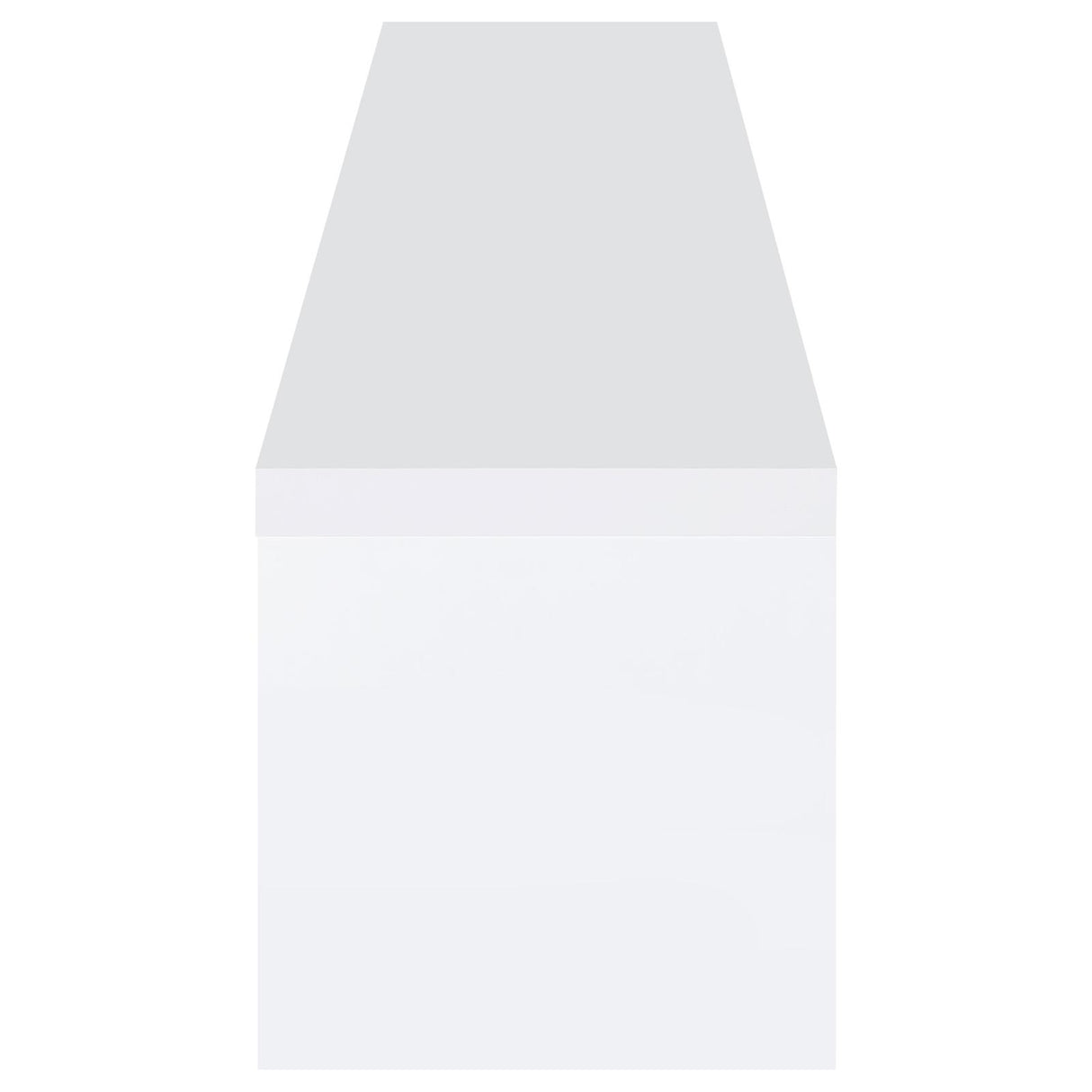 Jude White High Gloss 2-Drawer 71" TV Stand with Shelving from Coaster - Luna Furniture