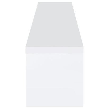 Jude White High Gloss 2-Drawer 71" TV Stand with Shelving from Coaster - Luna Furniture