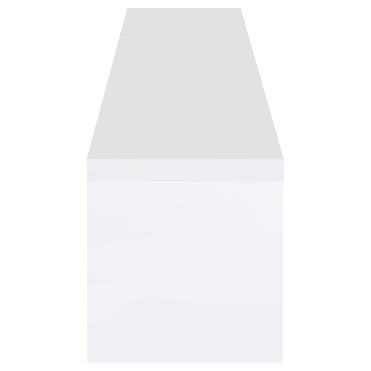 Jude White High Gloss 2-Drawer 71" TV Stand with Shelving from Coaster - Luna Furniture