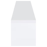 Jude White High Gloss 2-Drawer 71" TV Stand with Shelving from Coaster - Luna Furniture