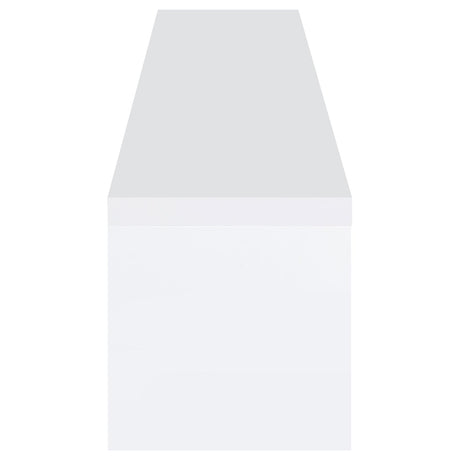 Jude White High Gloss 2-Drawer 71" TV Stand with Shelving from Coaster - Luna Furniture