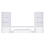 Jude White High Gloss 2-Drawer 71" TV Stand with Shelving from Coaster - Luna Furniture