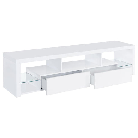 Jude White High Gloss 3-Piece Entertainment Center With 71" TV Stand from Coaster - Luna Furniture