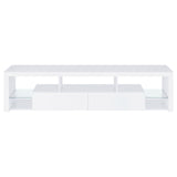 Jude White High Gloss 3-Piece Entertainment Center With 71" TV Stand from Coaster - Luna Furniture