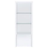 Jude White High Gloss 3-Shelf Media Tower With Storage Cabinet from Coaster - Luna Furniture