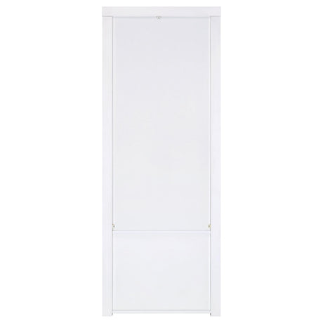 Jude White High Gloss 3-Shelf Media Tower With Storage Cabinet from Coaster - Luna Furniture