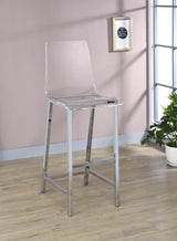 Juelia Chrome and Clear Acrylic Bar Stools, Set of 2 from Coaster - Luna Furniture