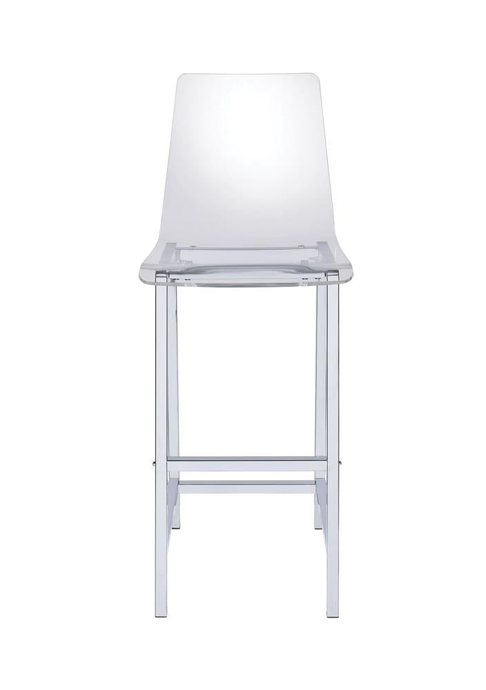 Juelia Chrome and Clear Acrylic Bar Stools, Set of 2 from Coaster - Luna Furniture