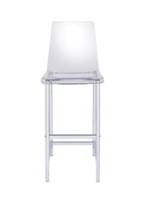 Juelia Chrome and Clear Acrylic Bar Stools, Set of 2 from Coaster - Luna Furniture