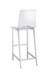 Juelia Chrome and Clear Acrylic Bar Stools, Set of 2 from Coaster - Luna Furniture