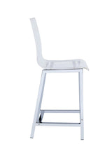 Juelia Chrome and Clear Acrylic Counter Height Stools, Set of 2 from Coaster - Luna Furniture