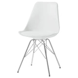 Juniper White and Chrome Armless Dining Chairs, Set of 2 from Coaster - Luna Furniture
