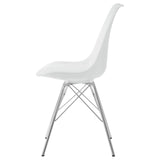 Juniper White and Chrome Armless Dining Chairs, Set of 2 from Coaster - Luna Furniture