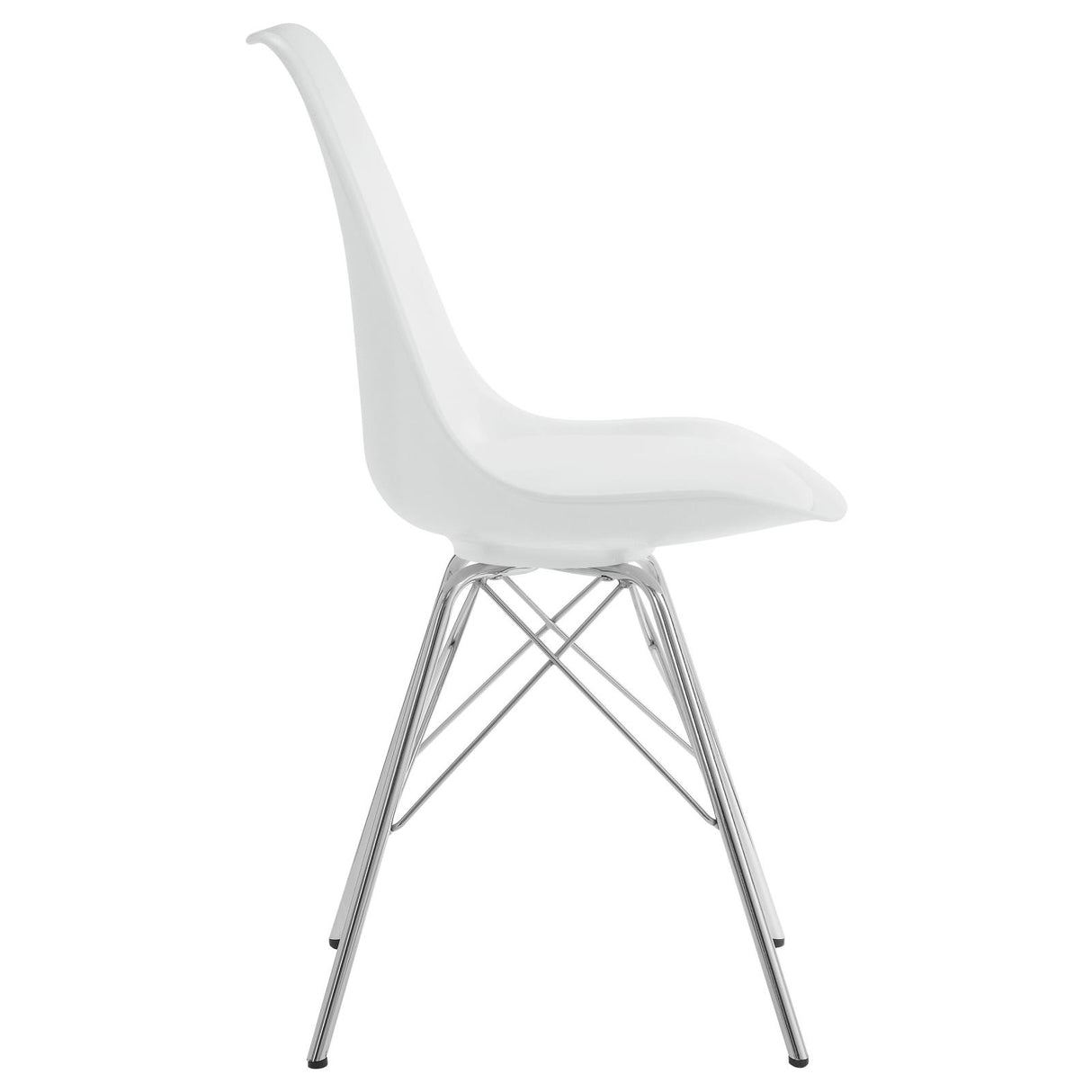 Juniper White and Chrome Armless Dining Chairs, Set of 2 from Coaster - Luna Furniture