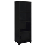 Jupiter Black 3-Shelf Media Tower Bookcase with Storage Cabinet from Coaster - Luna Furniture