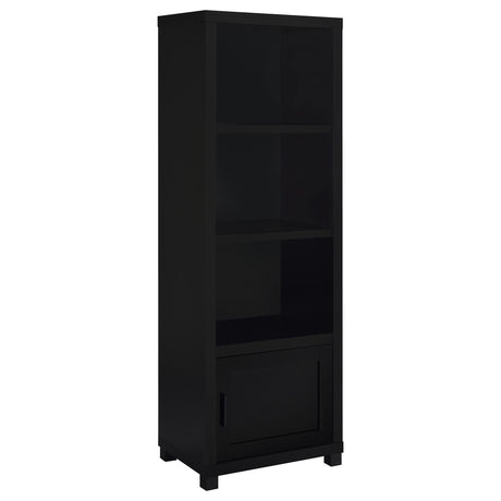 Jupiter Black 3-Shelf Media Tower Bookcase with Storage Cabinet from Coaster - Luna Furniture