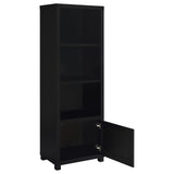 Jupiter Black 3-Shelf Media Tower Bookcase with Storage Cabinet from Coaster - Luna Furniture