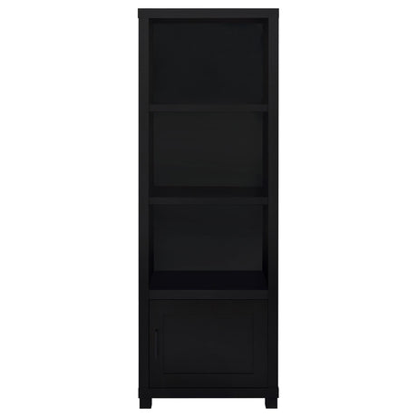 Jupiter Black 3-Shelf Media Tower Bookcase with Storage Cabinet from Coaster - Luna Furniture