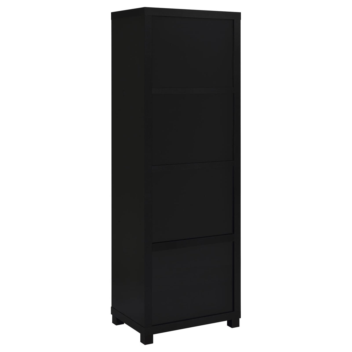 Jupiter Black 3-Shelf Media Tower Bookcase with Storage Cabinet from Coaster - Luna Furniture