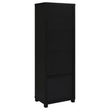 Jupiter Black 3-Shelf Media Tower Bookcase with Storage Cabinet from Coaster - Luna Furniture