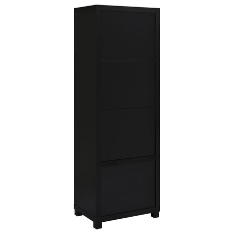 Jupiter Black 3-Shelf Media Tower Bookcase with Storage Cabinet from Coaster - Luna Furniture