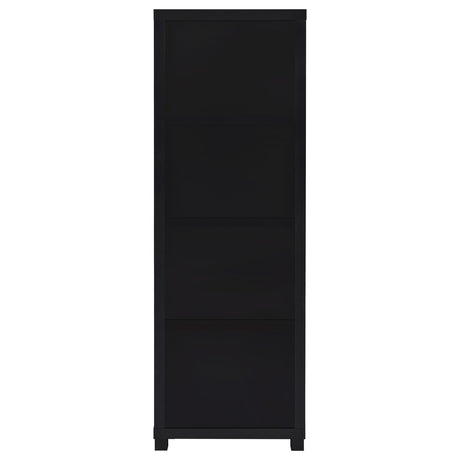 Jupiter Black 3-Shelf Media Tower Bookcase with Storage Cabinet from Coaster - Luna Furniture