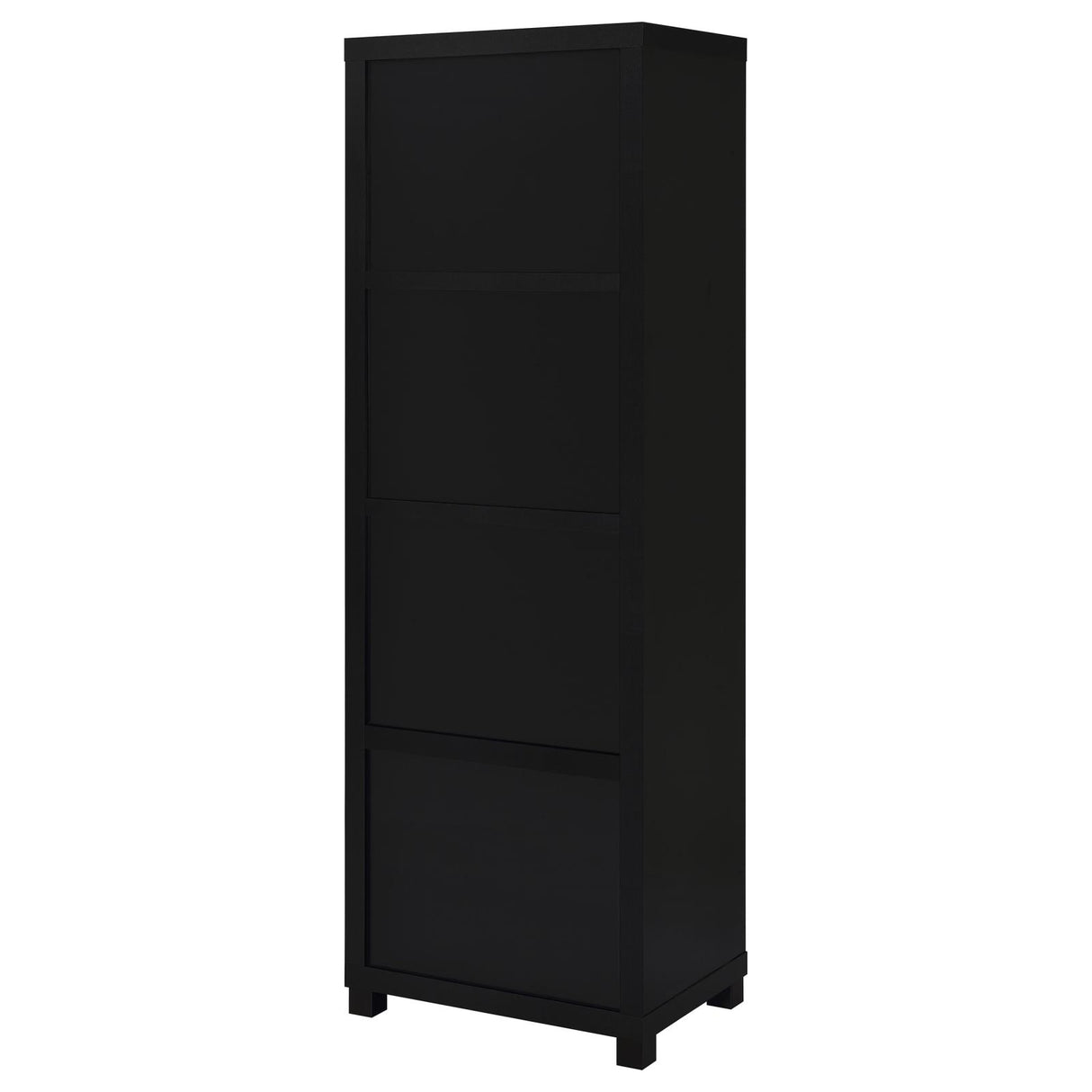 Jupiter Black 3-Shelf Media Tower Bookcase with Storage Cabinet from Coaster - Luna Furniture
