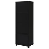 Jupiter Black 3-Shelf Media Tower Bookcase with Storage Cabinet from Coaster - Luna Furniture
