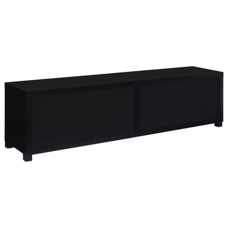 Jupiter Black 4-Door 79" TV Stand Media Console with Framed Glass Panels from Coaster - Luna Furniture