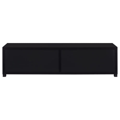 Jupiter Black 4-Door 79" TV Stand Media Console with Framed Glass Panels from Coaster - Luna Furniture