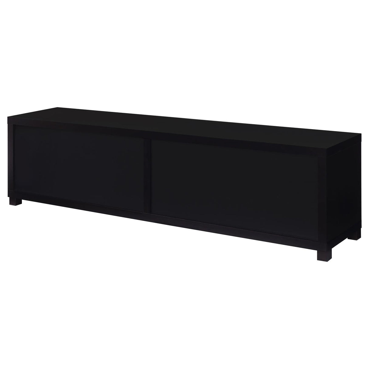 Jupiter Black 4-Door 79" TV Stand Media Console with Framed Glass Panels from Coaster - Luna Furniture