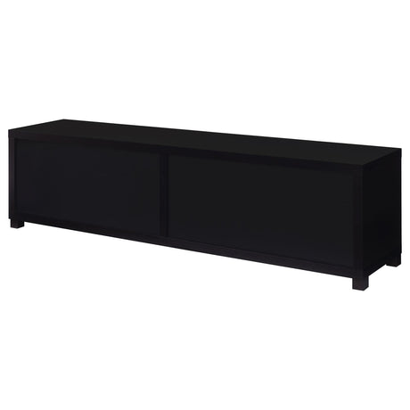Jupiter Black 4-Door 79" TV Stand Media Console with Framed Glass Panels from Coaster - Luna Furniture