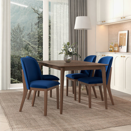Kaitlyn Mid-Century Modern Navy Blue Velvet Dining Chair (Set of 2) from Midinmod - Luna Furniture