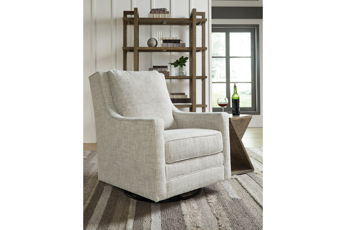 Kambria Fog Swivel Glider Accent Chair from Ashley - Luna Furniture