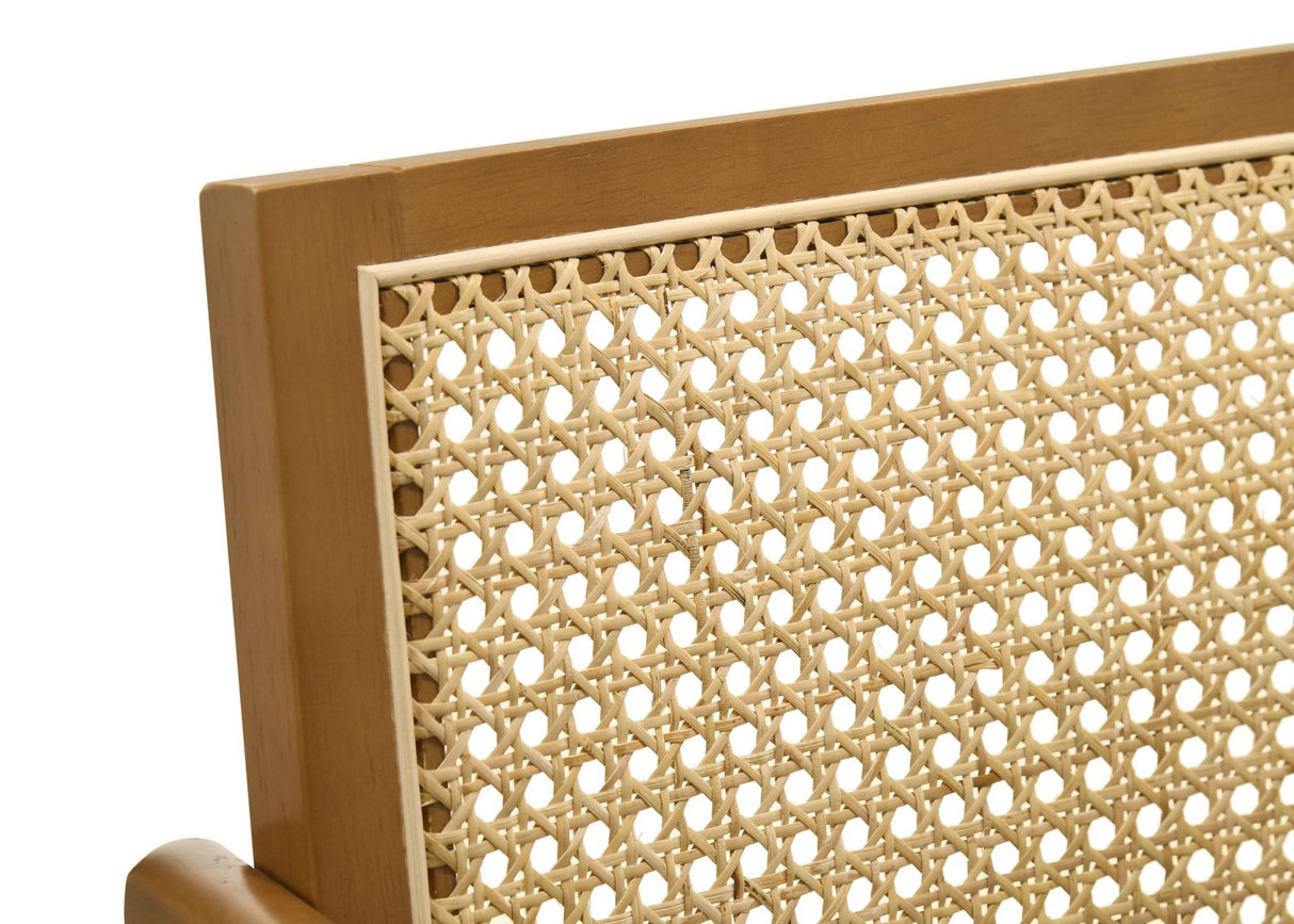 Kane Light Walnut Solid Wood Bar Stool with Woven Rattan Back, Set of 2 from Coaster - Luna Furniture