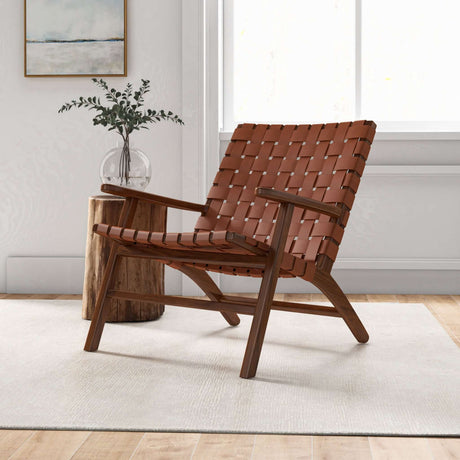 Kangley Tan Leather Arm Chair from Midinmod - Luna Furniture