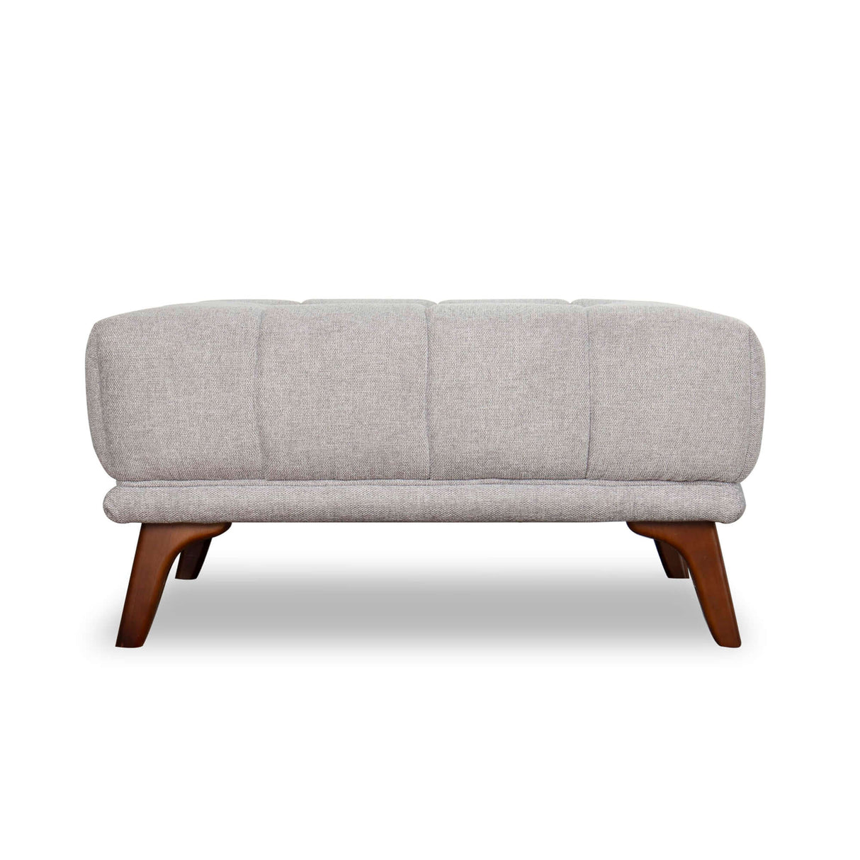 Kano Light Gray Linen Square Upholstered Ottoman from Ashcroft Furniture - Luna Furniture