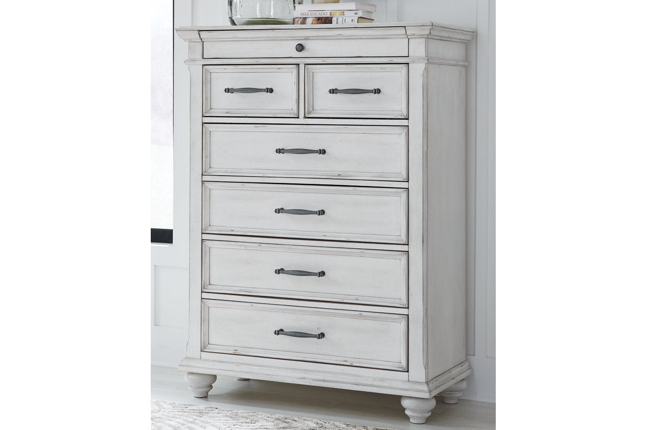 Kanwyn Whitewash Chest of Drawers from Ashley - Luna Furniture