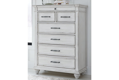 Kanwyn Whitewash Chest of Drawers from Ashley - Luna Furniture