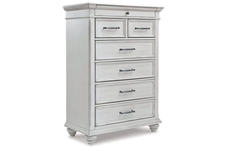 Kanwyn Whitewash Chest of Drawers from Ashley - Luna Furniture