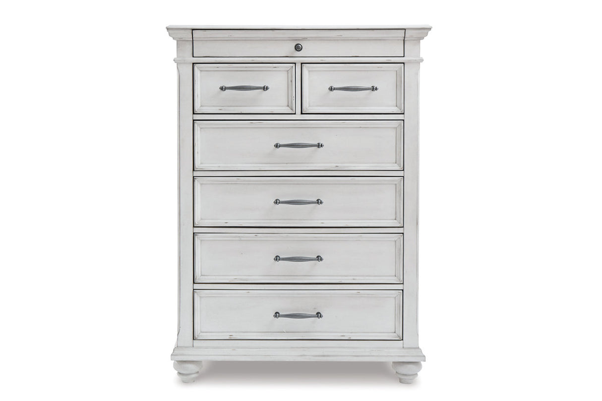 Kanwyn Whitewash Chest of Drawers from Ashley - Luna Furniture