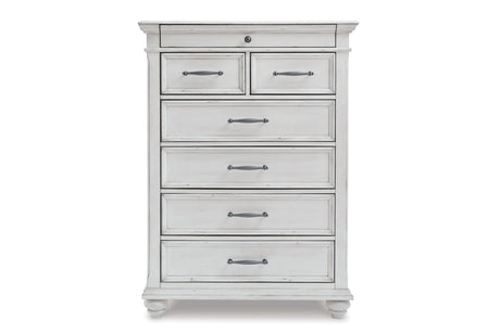 Kanwyn Whitewash Chest of Drawers from Ashley - Luna Furniture